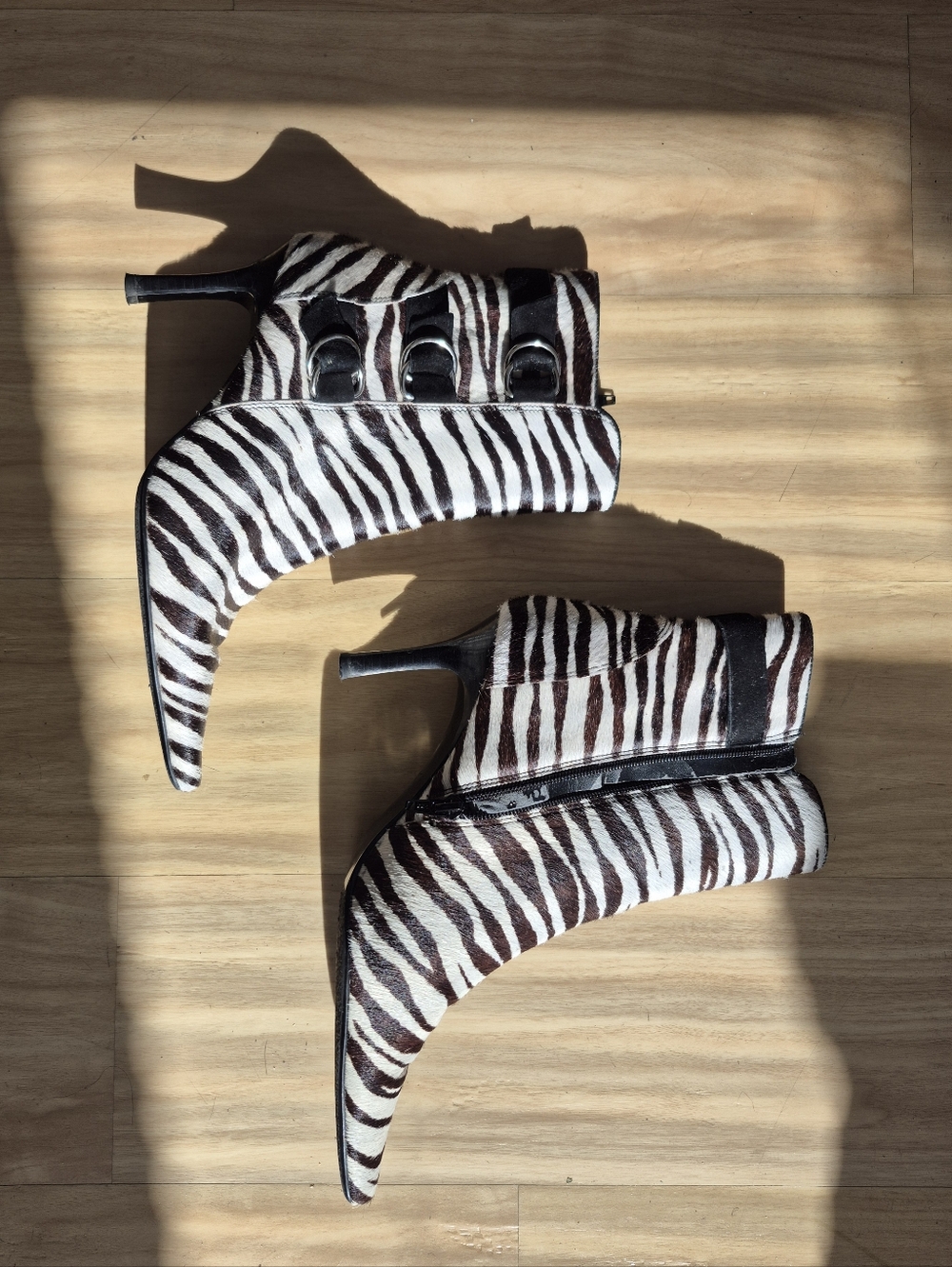 Y2K Zebra Booties Lord & Taylor Size 7.5